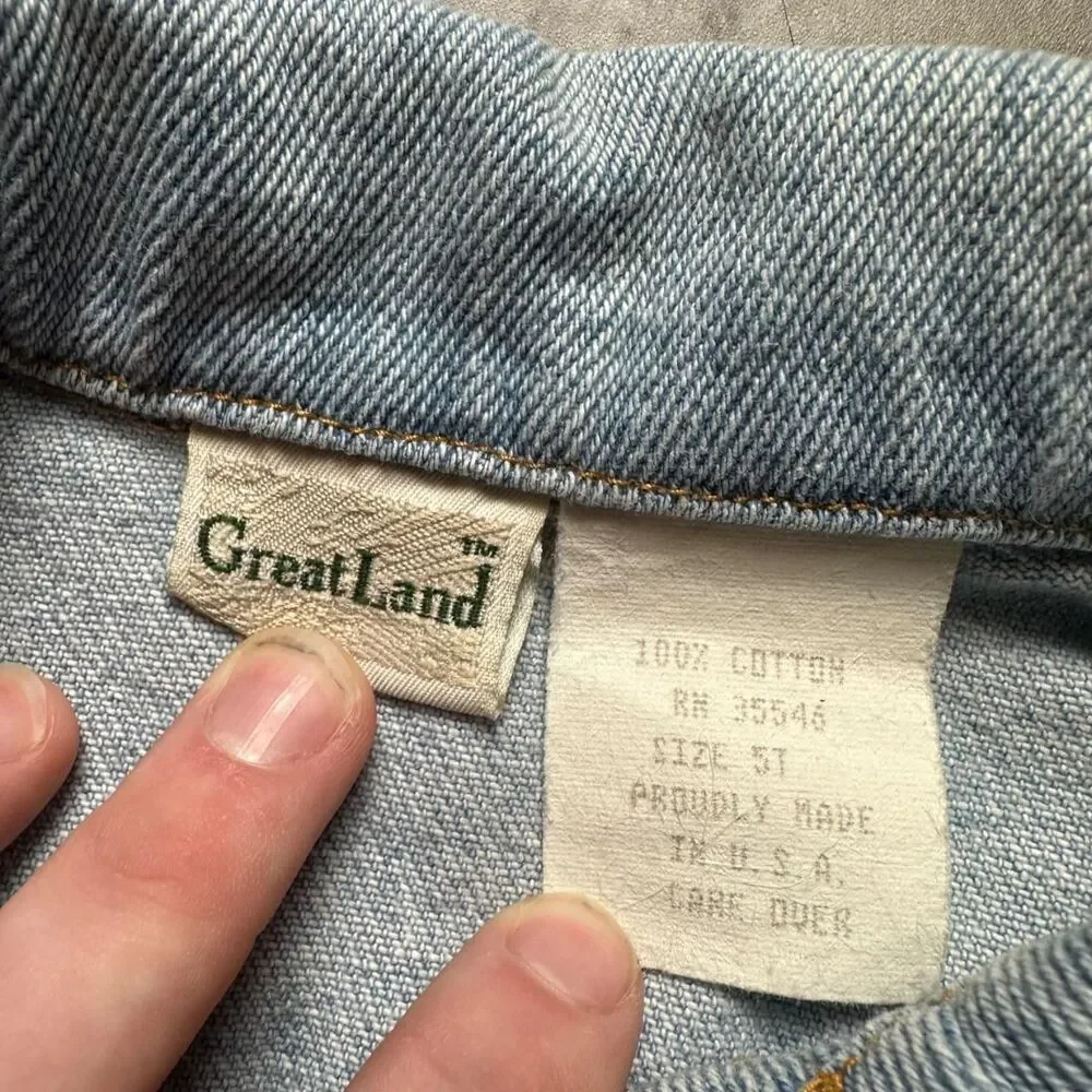 vintage GreatLand 101 Dalmatians Style Hand-Painted Denim Jacket